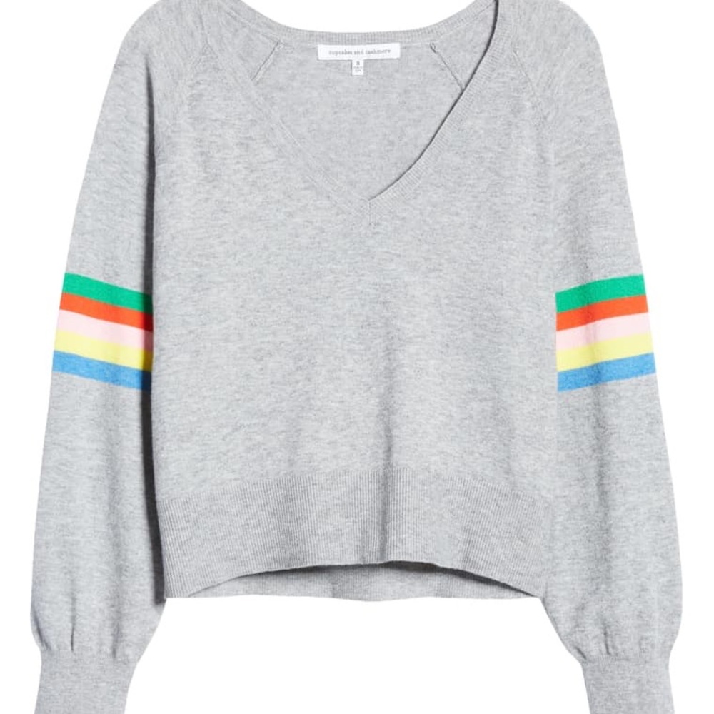NEW! $110 Cupcakes & Cashmere Hazel Rainbow Stripe Sweater